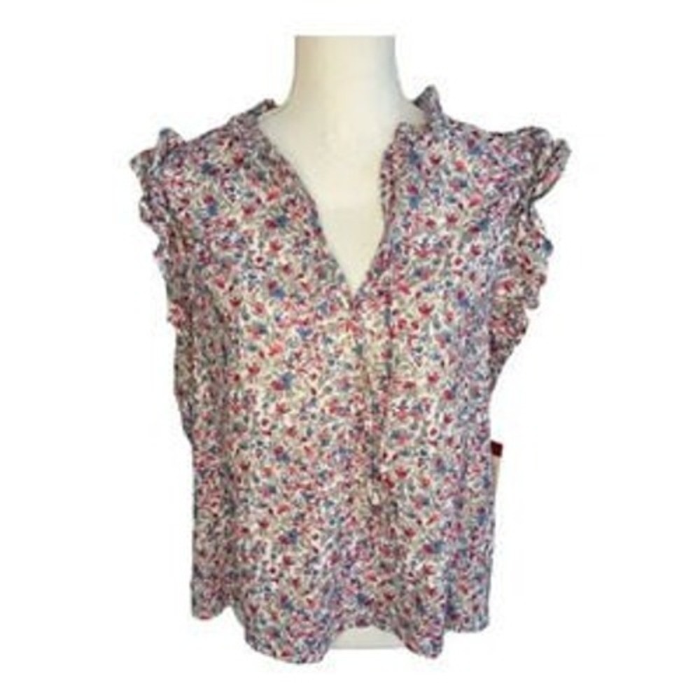 BB DAKOTA by Steve Madden‎ Floral Ruffle Sleeve Blouse Women's Size M